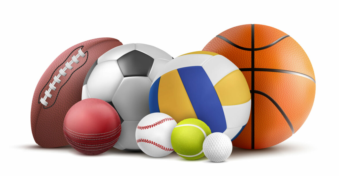 Balls for soccer, rugby, baseball and other sports