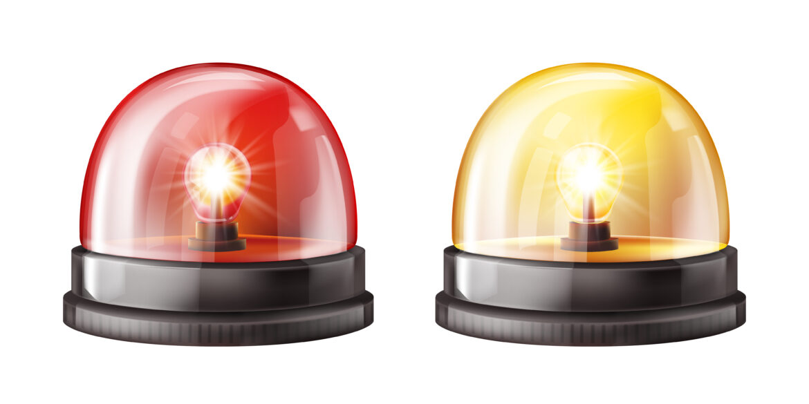 Siren alarm color lights 3D vector illustration